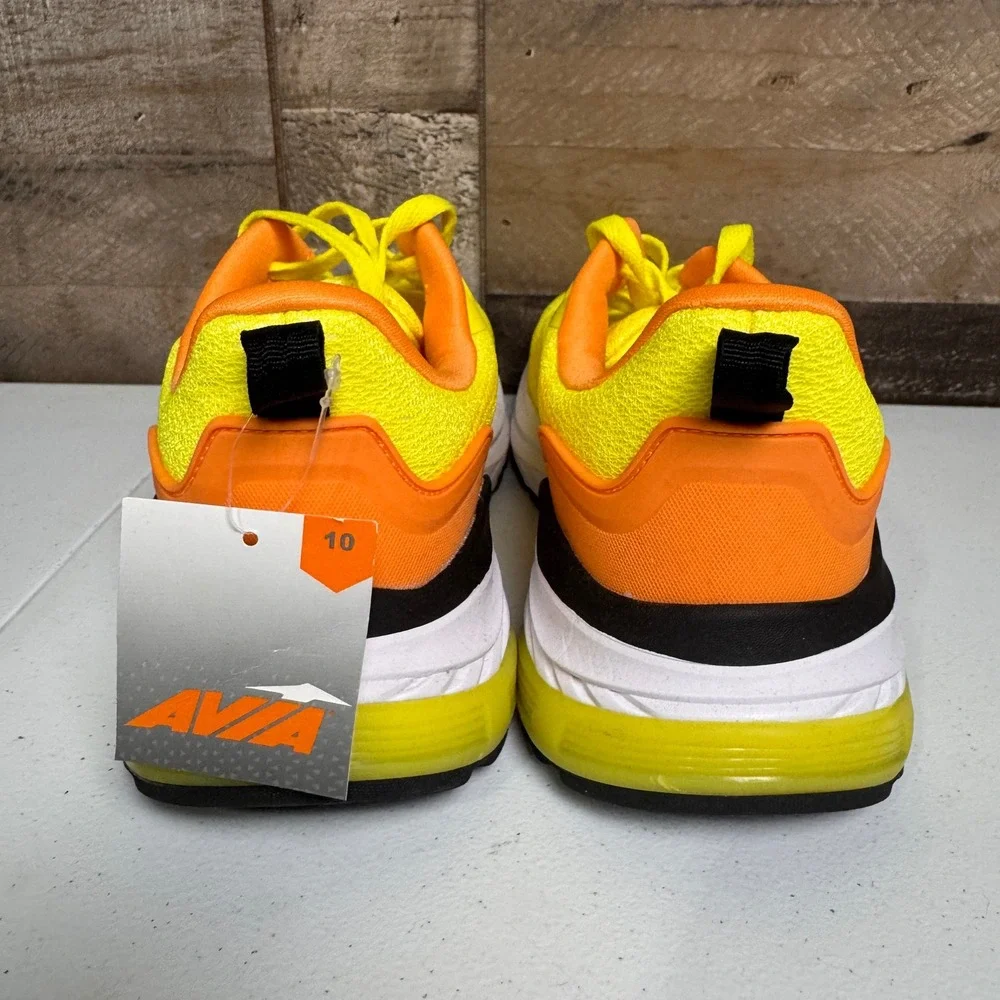 Avia Running Shoes Mens Size 10 Neon Yellow Orange Hypersonic Sneaker NEW